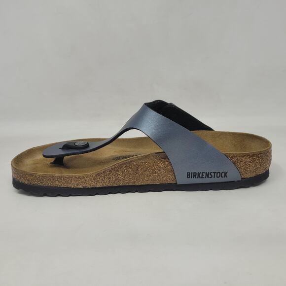 Birkenstock Gizeh Sandals EU40 US9 Gray Metallic Thong Comfort Cozy Slip On - Picture 9 of 11